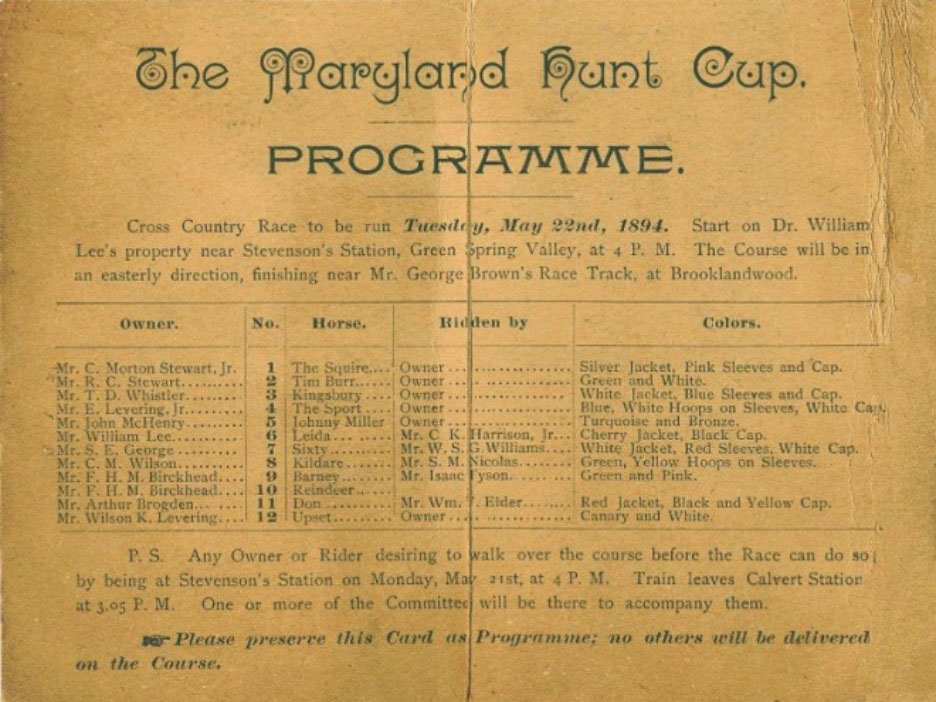 Matyland Hunt Cup Programme