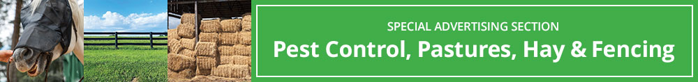 Pest Control, Pastures, Hay and Fencing banner