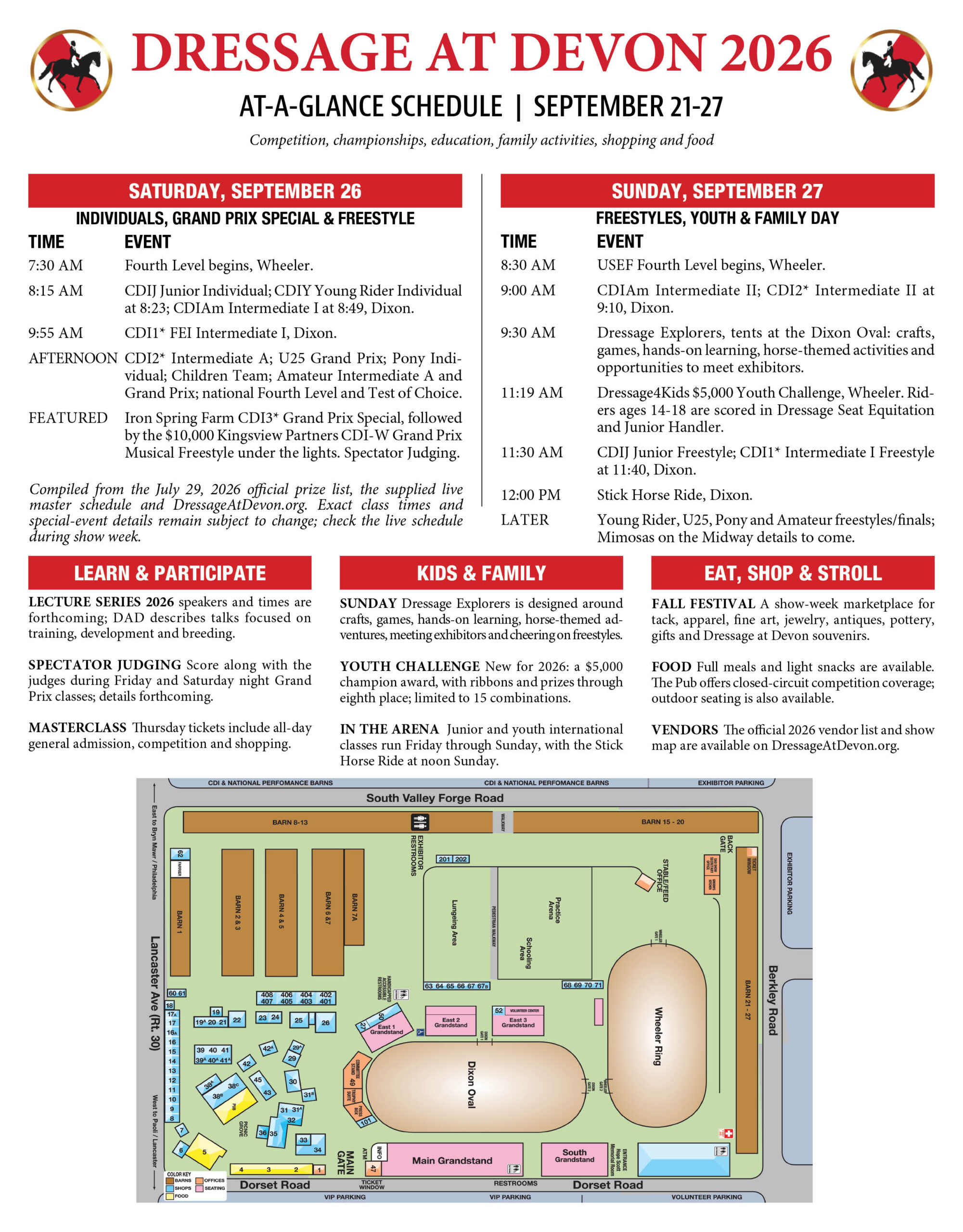Dressage at Devon 2026 Schedule